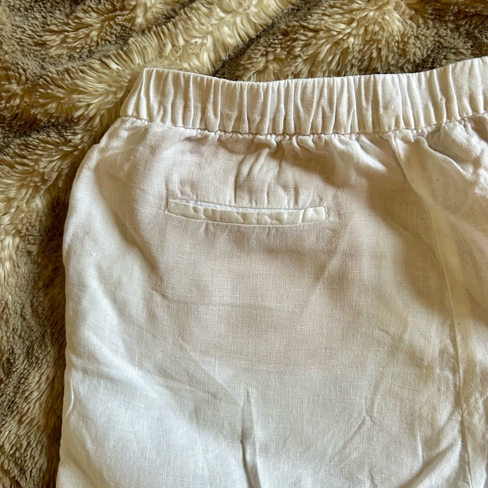 ZARA Classic Bright White Linen Pants - Picture 4 of 7